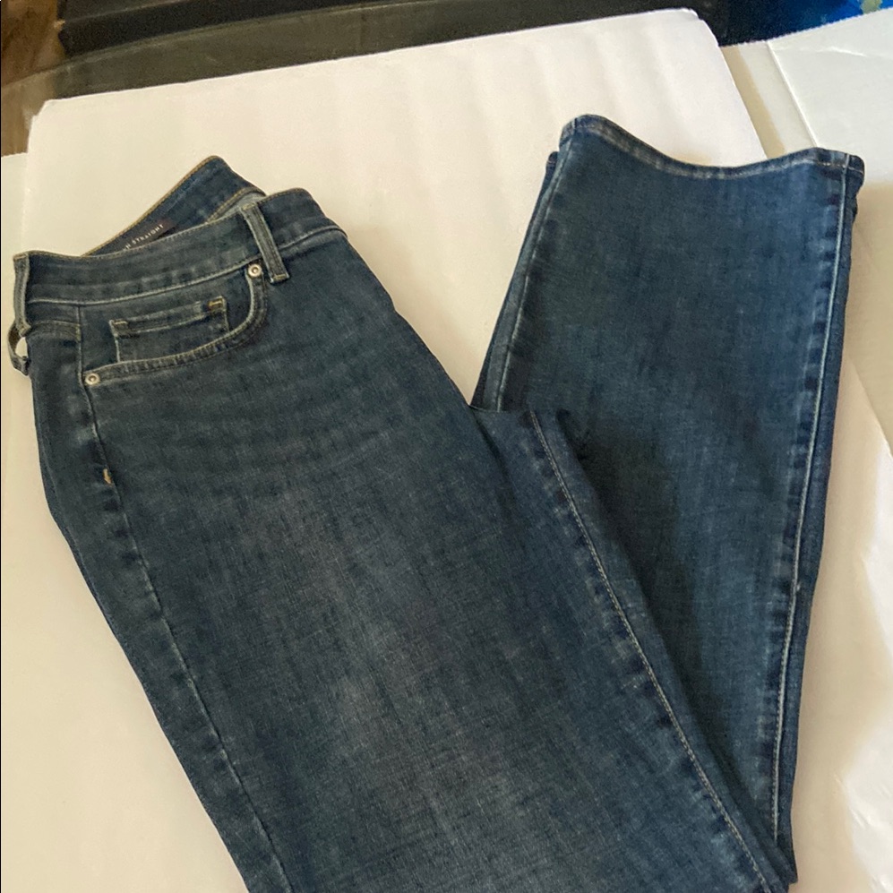 Nydj Marilyn Straight Dark Blue Straight Jeans